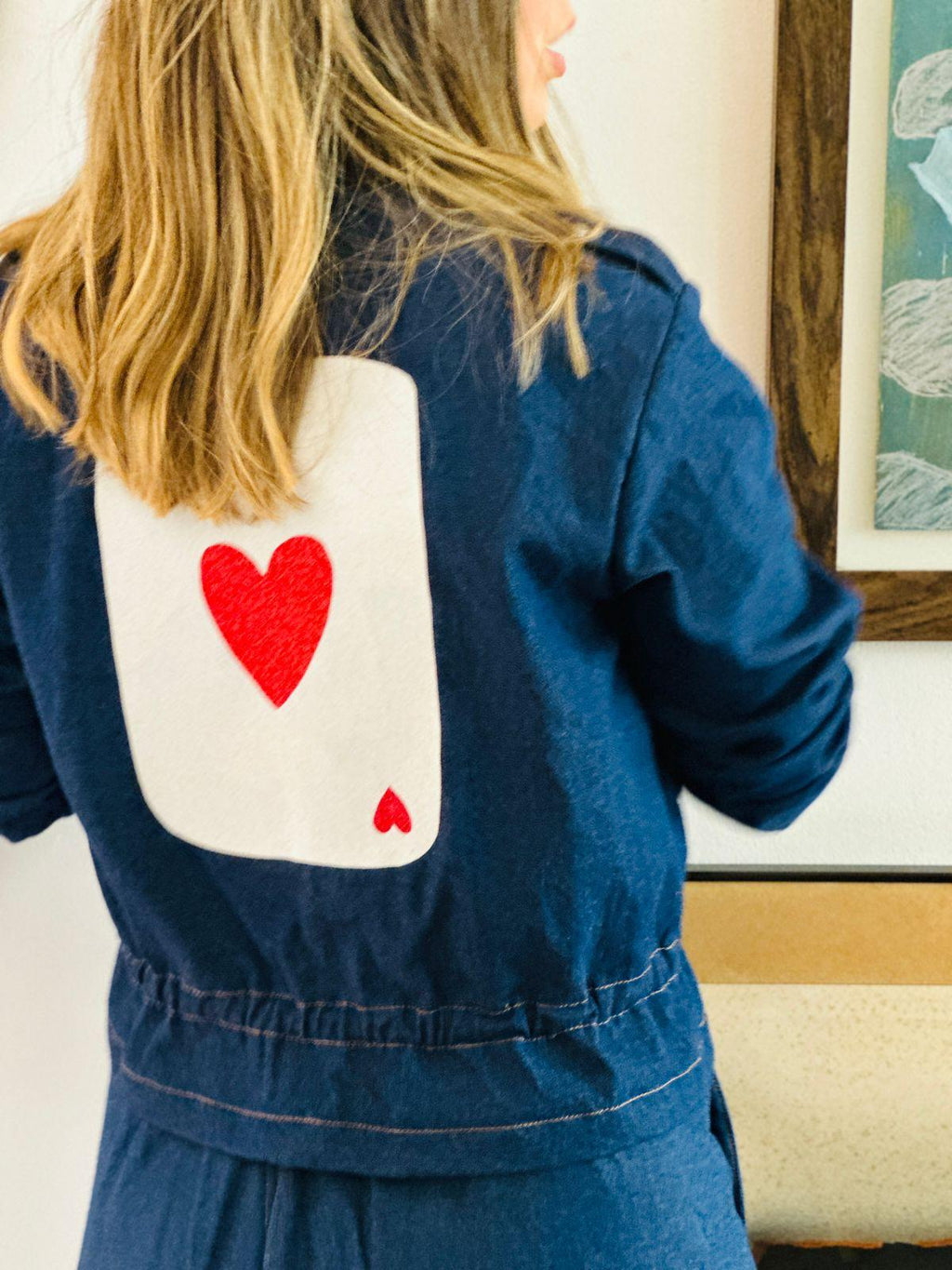 Denim Jacket with Hearts