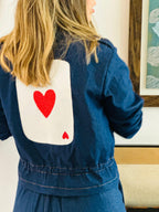 Denim Jacket with Hearts