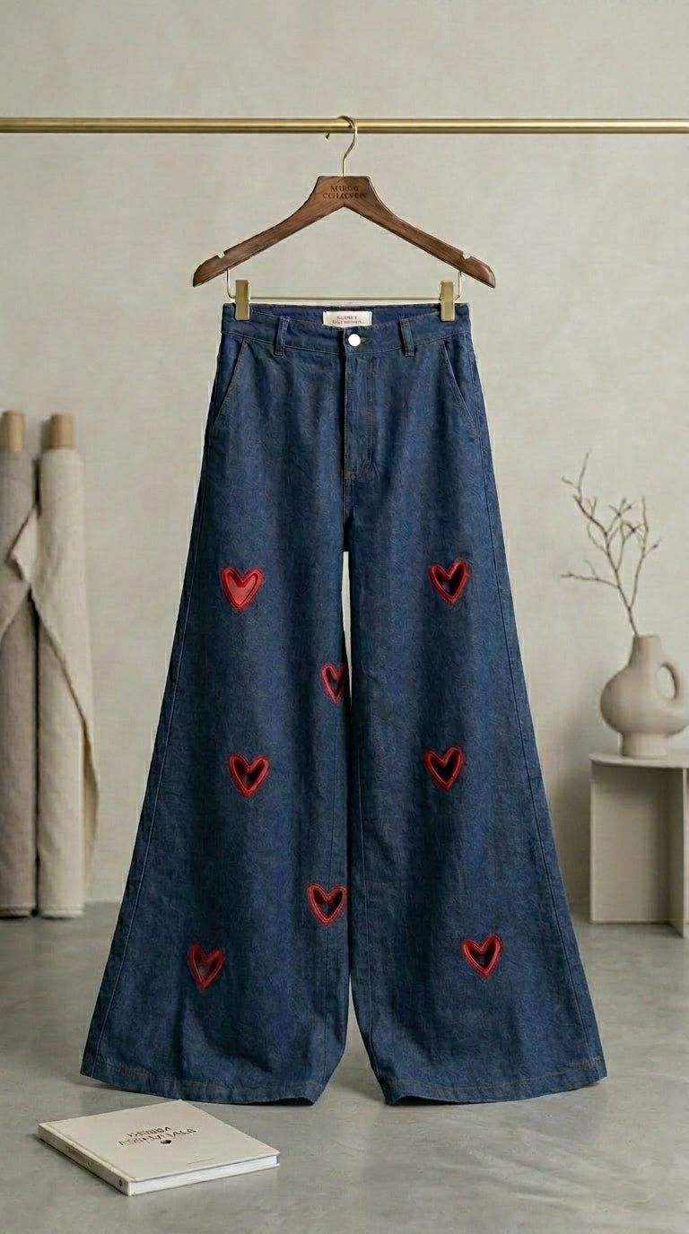 Blue Jeans with Hearts