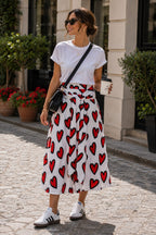 White Skirt with Hearts