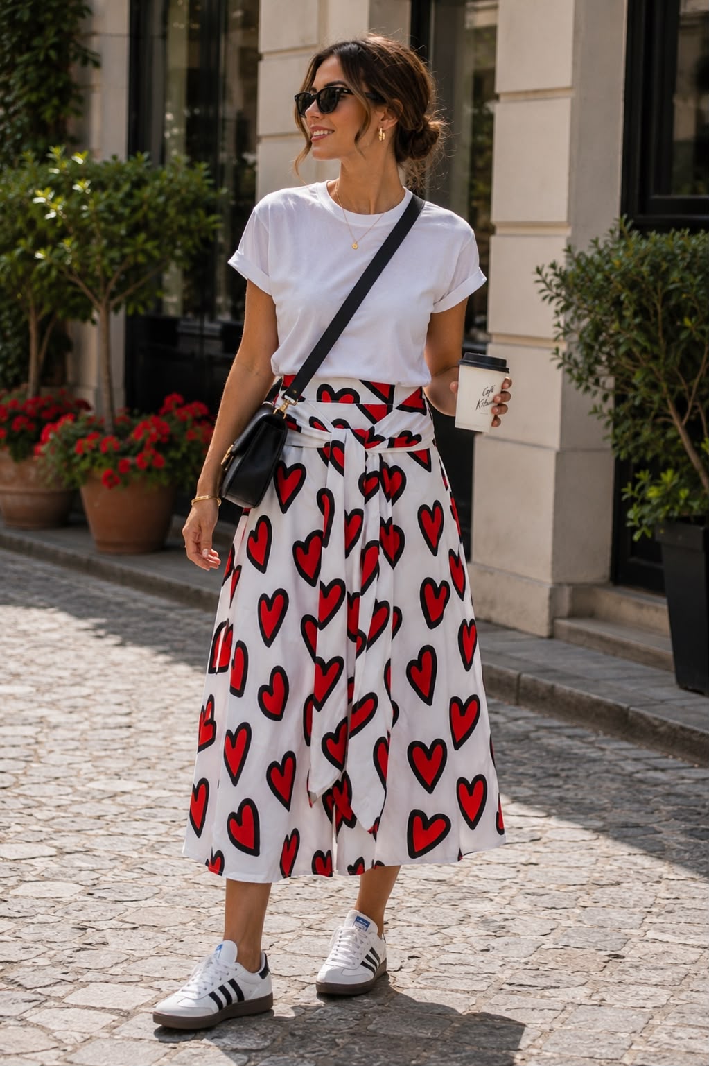White Skirt with Hearts