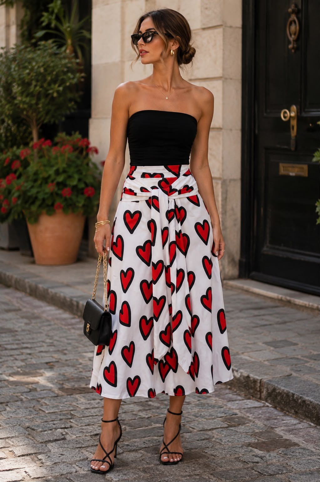 White Skirt with Hearts