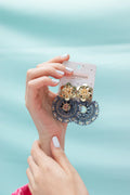 Gray Fan Earrings